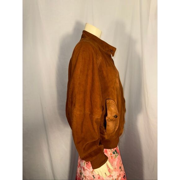 Vintage 1980s Marshall Fields New Traditions Brown Suede Bomber Jacket – North A - Picture 6 of 12